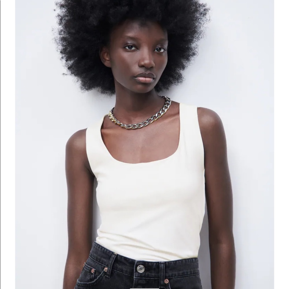 ZARA WIDE STRAP STRETCH TOP